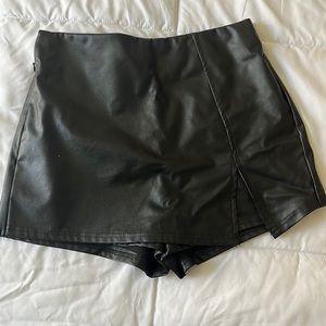 leather skort